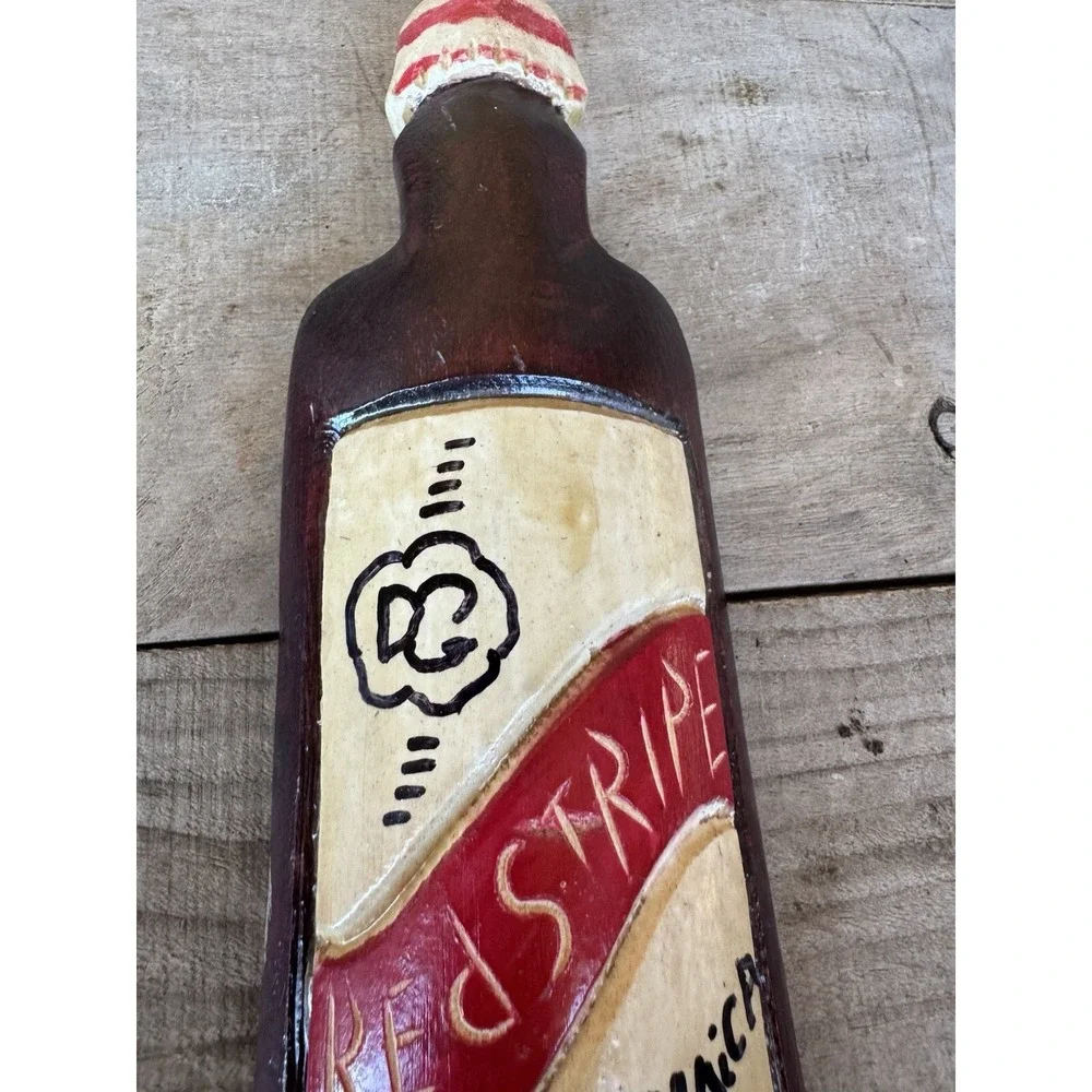 Red Stripe‎ Lager Beer  Wooden Hand Carved Art Hand Painted Sign | Mancave